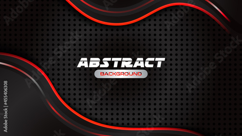 Abstract metallic black red frame sport design concept innovation background