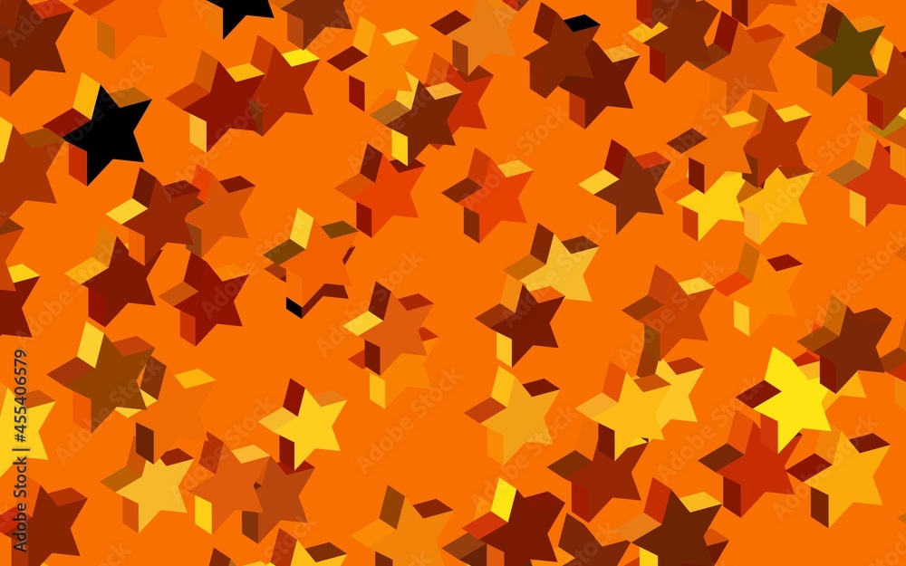Dark Orange vector template with sky stars. Dark Orange vector template with sky stars.