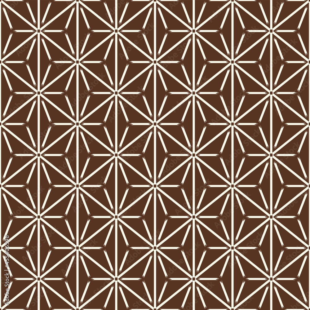 Japanese Hexagon Star Brush Net Vector Seamless Pattern Japanese Hexagon Star Brush Net Vector Seamless Pattern
