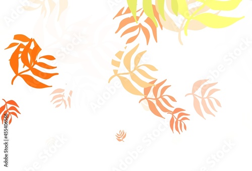 Light Red vector elegant template with leaves.