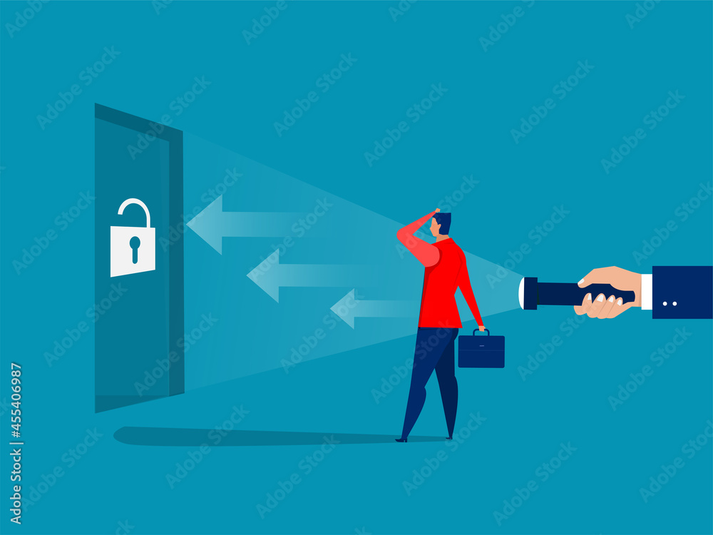 businessman looking guideline at The way for shooting success concept vector illustrator businessman looking guideline at The way for shooting success concept vector illustrator