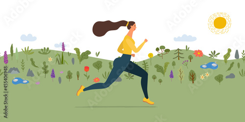 Woman athlete running in the park