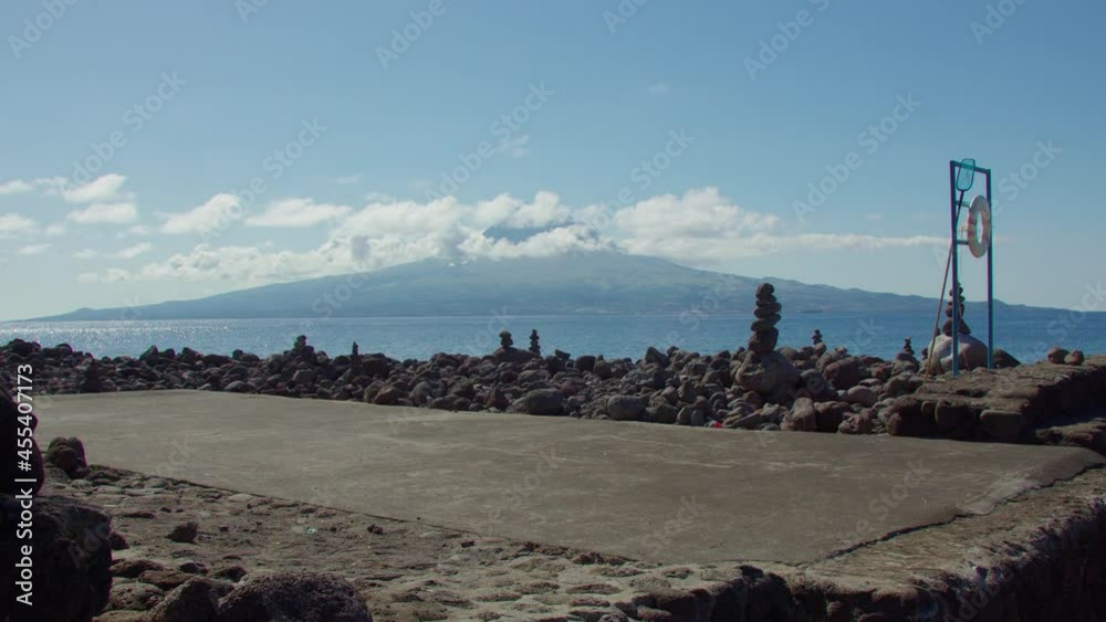 Pico Mountain view from San Jorge Island located in the Azores Archipelago Pico Mountain view from San Jorge Island located in the Azores Archipelago