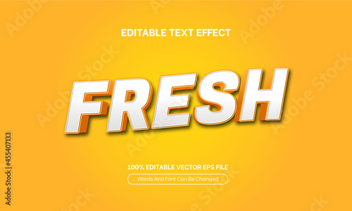 Fresh 3D Yellow Orange Editable Text Effect, Editable Font Style Theme