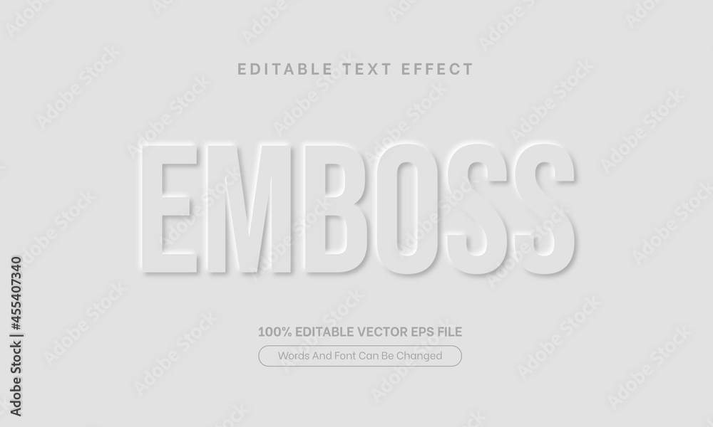White 3D Embossed Editable Text Effect, Editable Font Style Theme