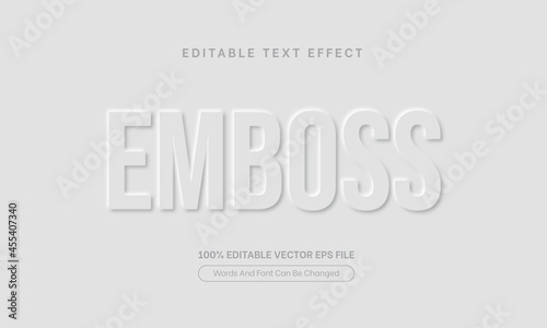 White 3D Embossed Editable Text Effect, Editable Font Style Theme photo