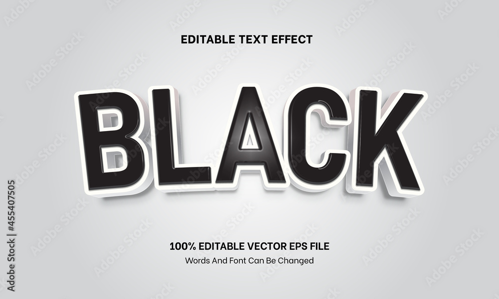 Black Dark 3D Plastic Style Editable Text Effect, Editable Font Style Theme Black Dark 3D Plastic Style Editable Text Effect, Editable Font Style Theme