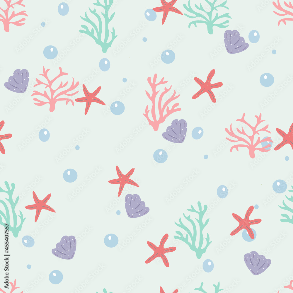 beautiful sea seamless pattern for background