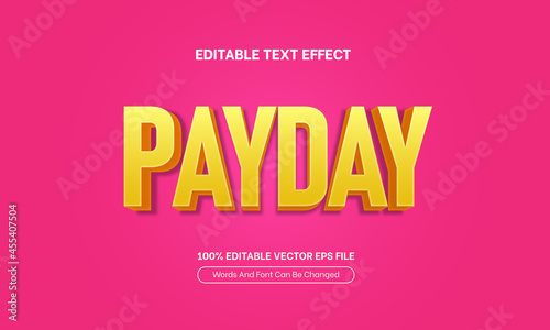 Payday Pink 3D Editable Text Effect, Editable Font Style Theme