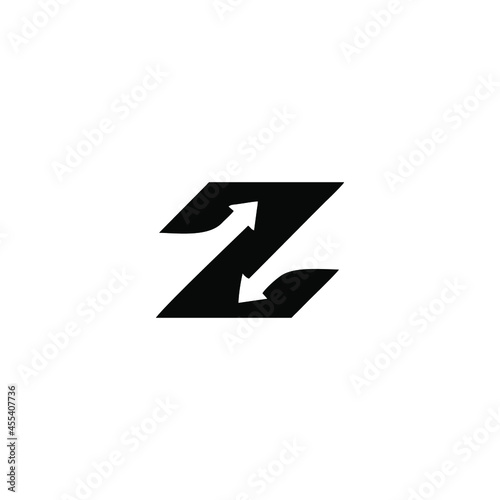 Free Download letter Z with arrows abstract. vector illustration of letter Z with 2 arrows negative space concept - GFXLoad