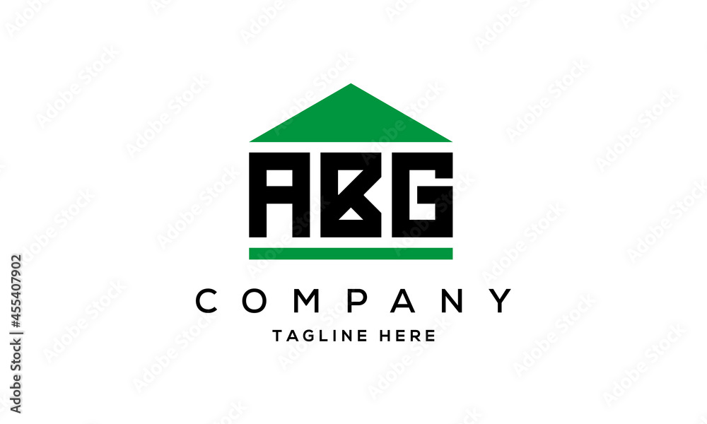 ABG three letter house for real estate logo design