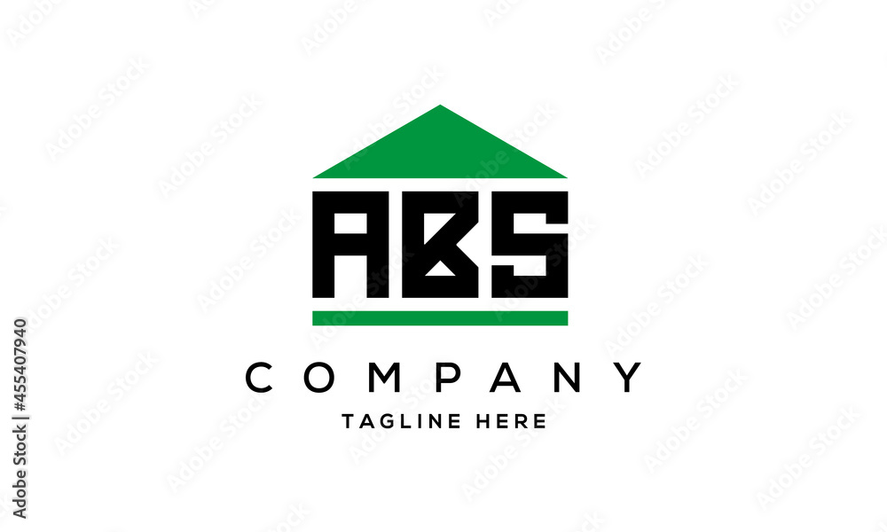 ABS three letter house for real estate logo design ABS three letter house for real estate logo design