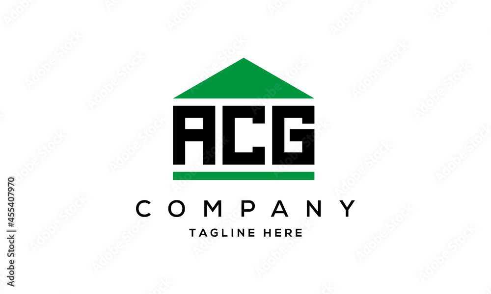 Fototapeta premium ACG three letter house for real estate logo design
