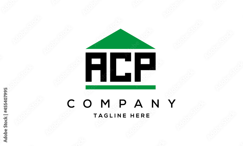 Fototapeta premium ACP three letter house for real estate logo design