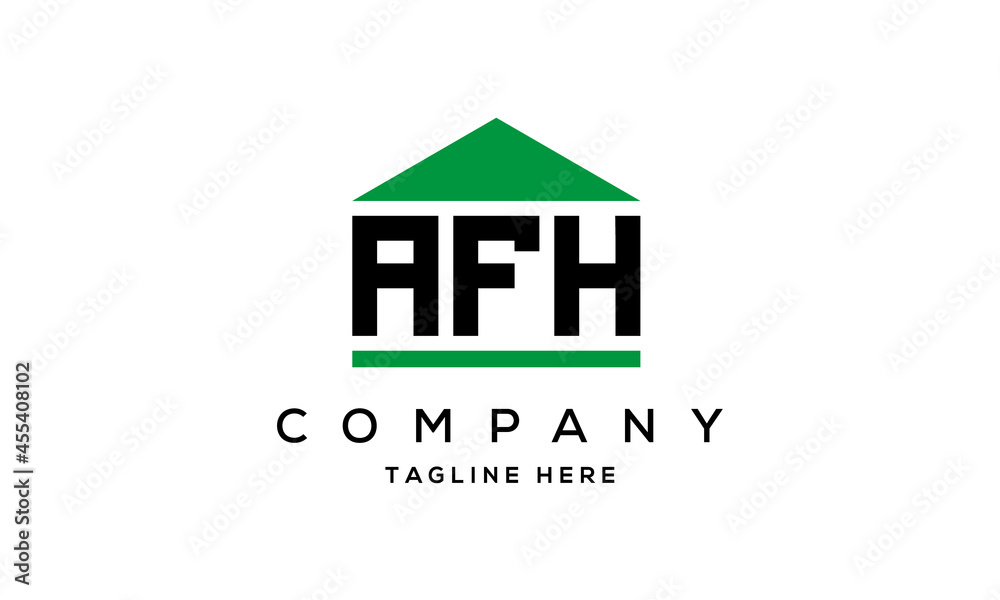 AFH three letter house for real estate logo design AFH three letter house for real estate logo design