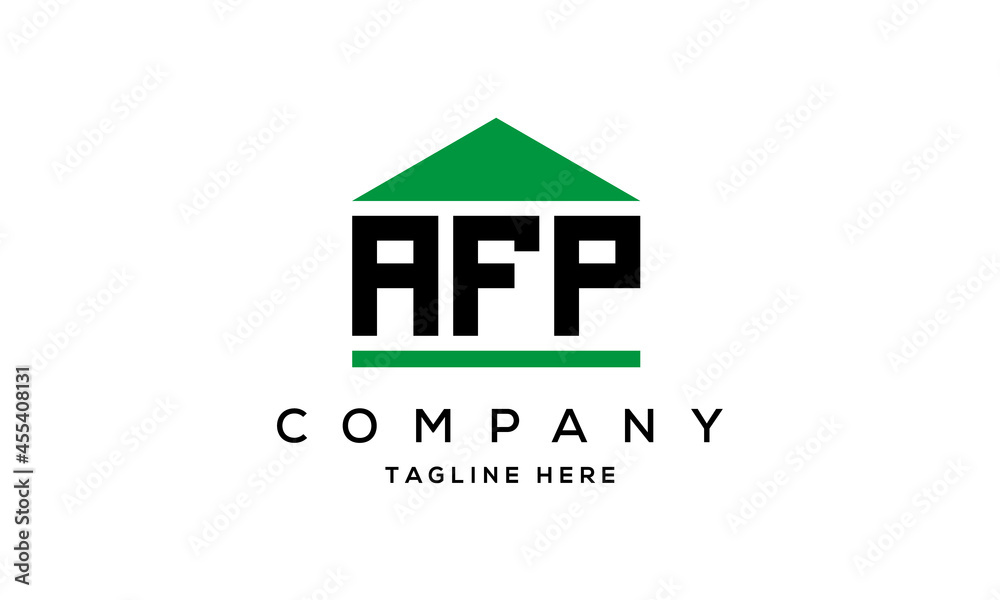 AFP three letter house for real estate logo design