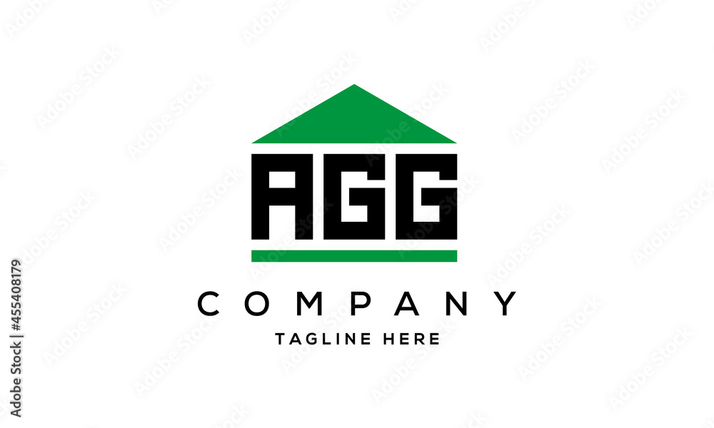 AGG three letter house for real estate logo design AGG three letter house for real estate logo design