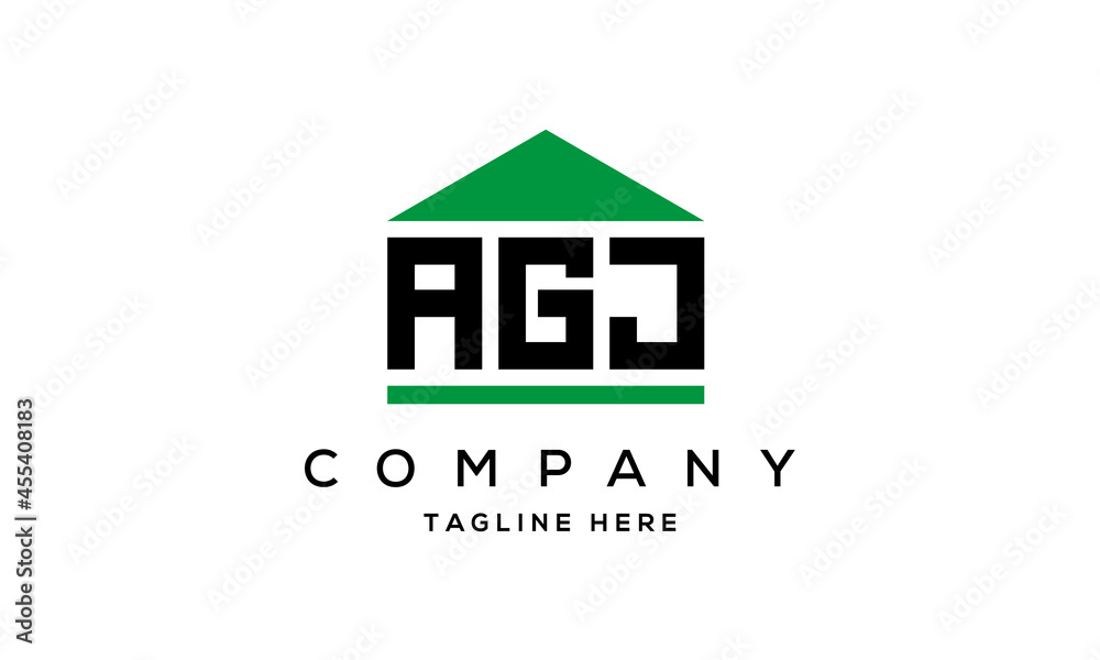 AGJ three letter house for real estate logo design AGJ three letter house for real estate logo design