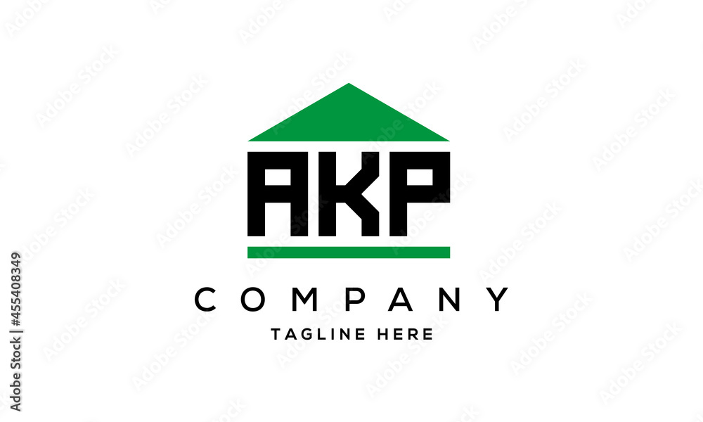 AKP three letter house for real estate logo design AKP three letter house for real estate logo design