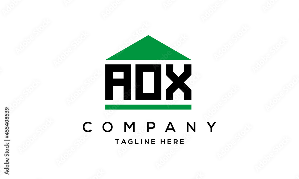 AOX three letter house for real estate logo design AOX three letter house for real estate logo design