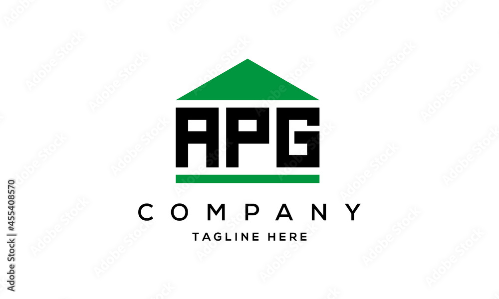 APG three letter house for real estate logo design