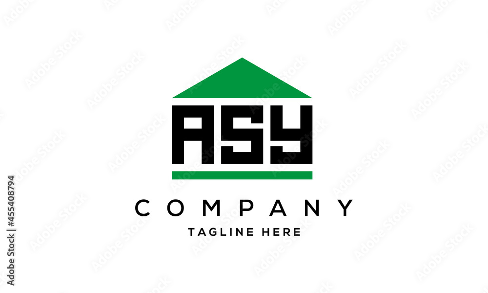 ASY three letters house for real estate logo design ASY three letters house for real estate logo design