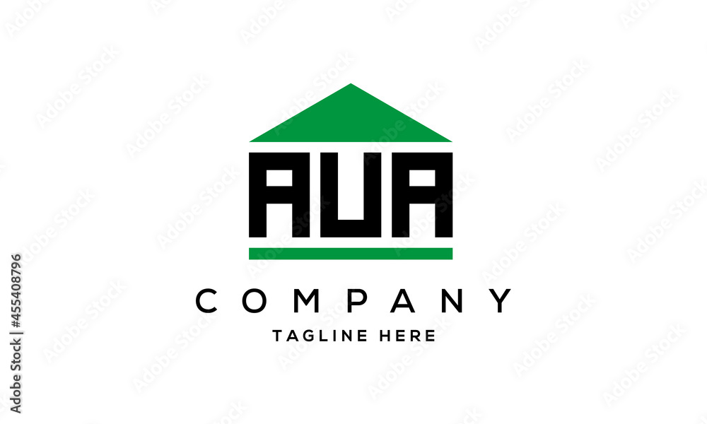 Fototapeta premium AUA three letters house for real estate logo design