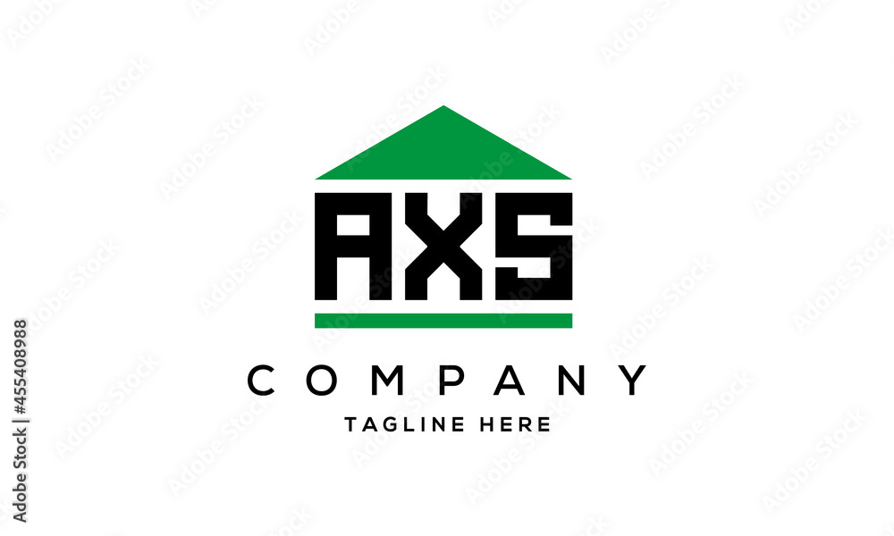 AXS three letters house for real estate logo design