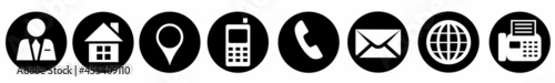 Contact us icon set , Phone symbol, Communication and website line icon vector illustration.
