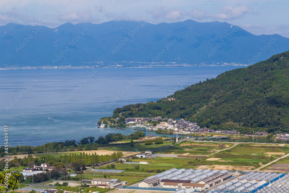 Landscapes of Omihachiman town and Lake biwa in Shiga prefecture, Kansai, Japan.