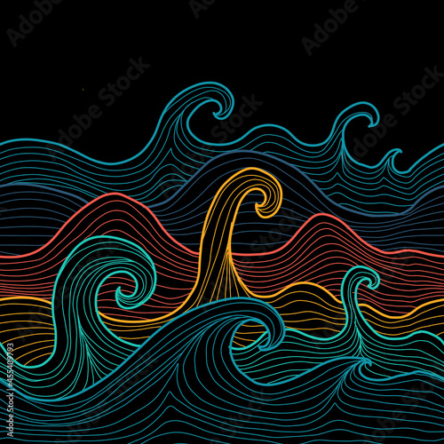 Abstract Sea Background. Seamless Pattern for your design