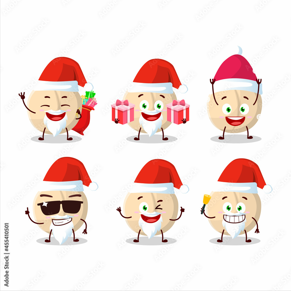 Santa Claus emoticons with macadamia cartoon character