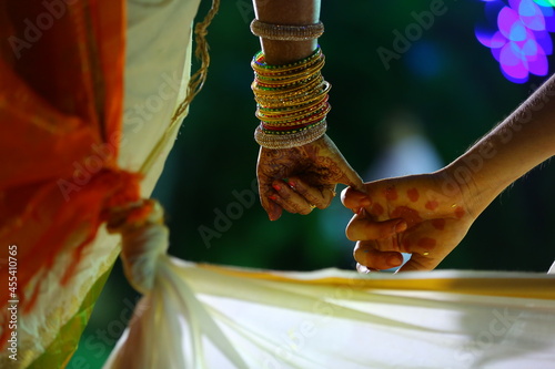 Saptapadi, Telugu hindu wedding ritual photo