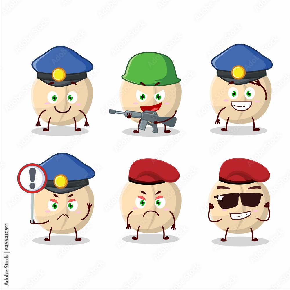 A dedicated Police officer of macadamia mascot design style