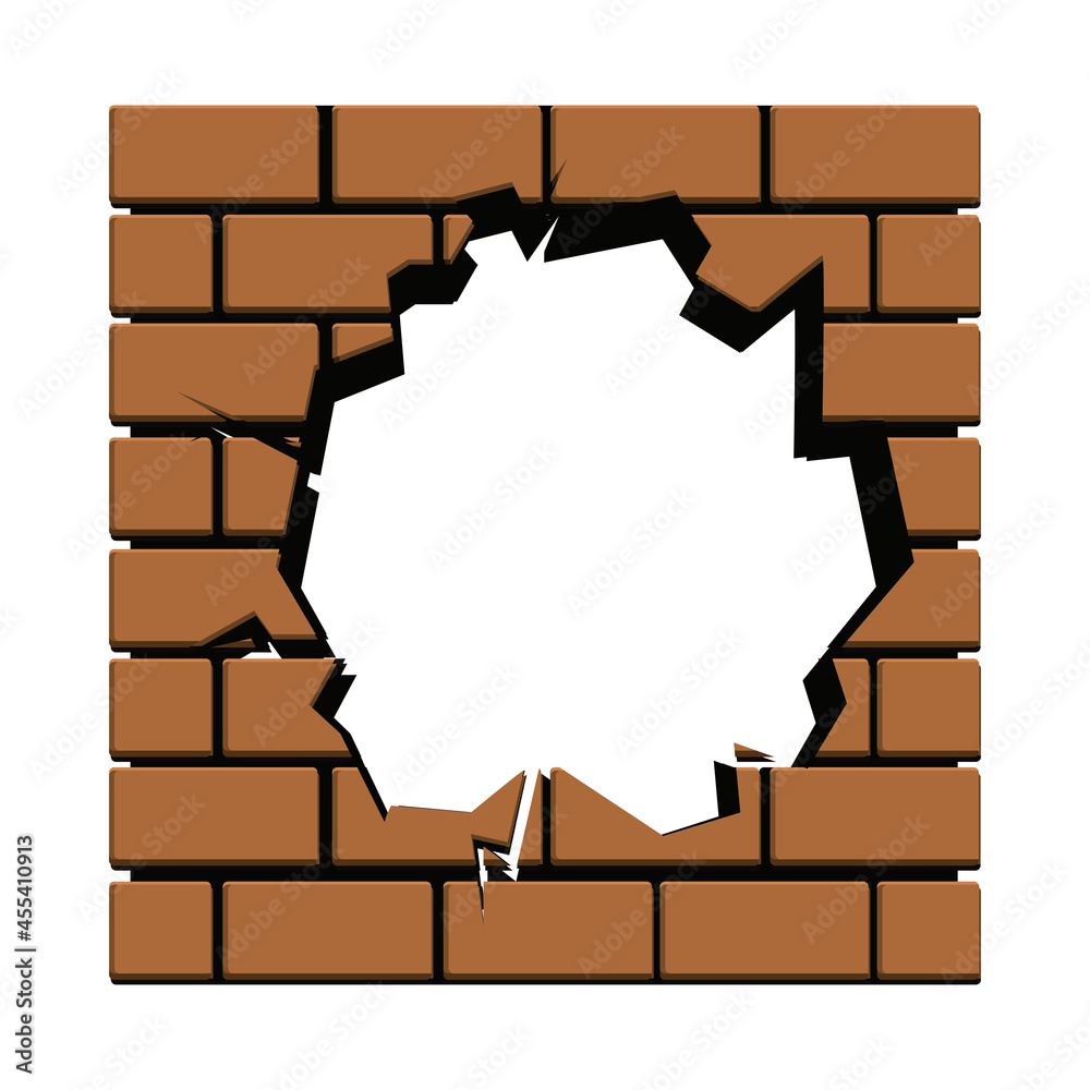 wall bricks destroyed