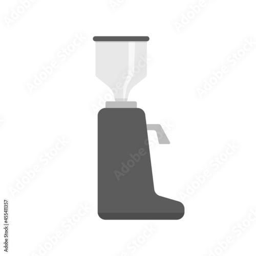 illustration of a Grinder Maker. automatic coffee bean grinding machine. equipment for the barista or coffee maker. flat cartoon style. vector design