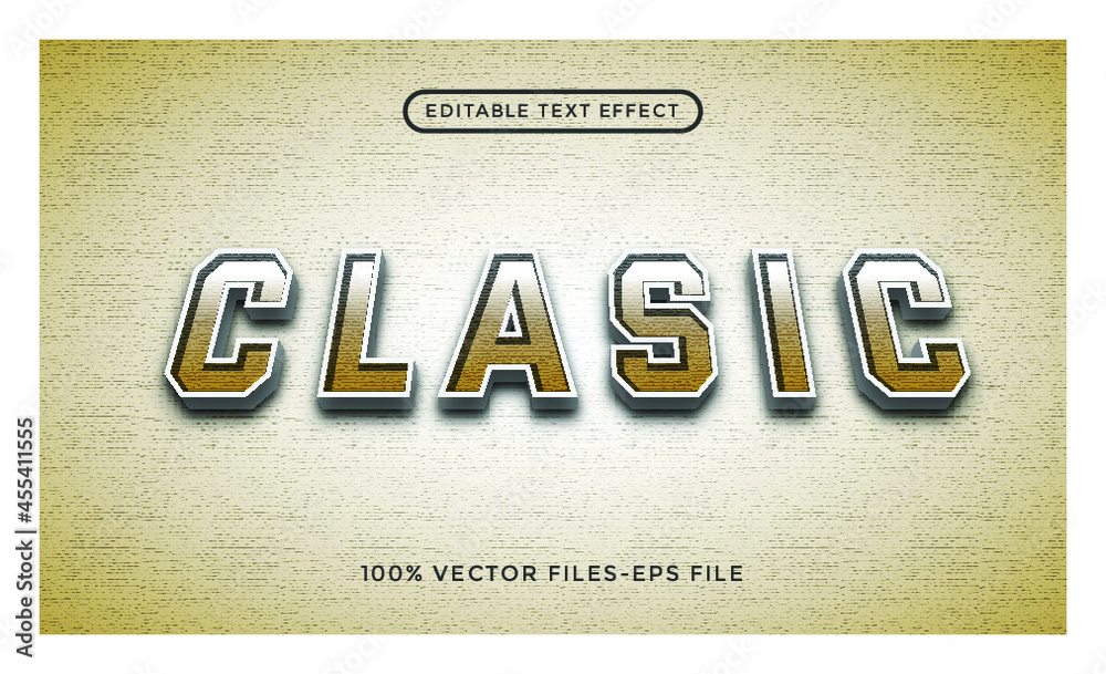 Clasic - illustrator editable text effect Premium Vector