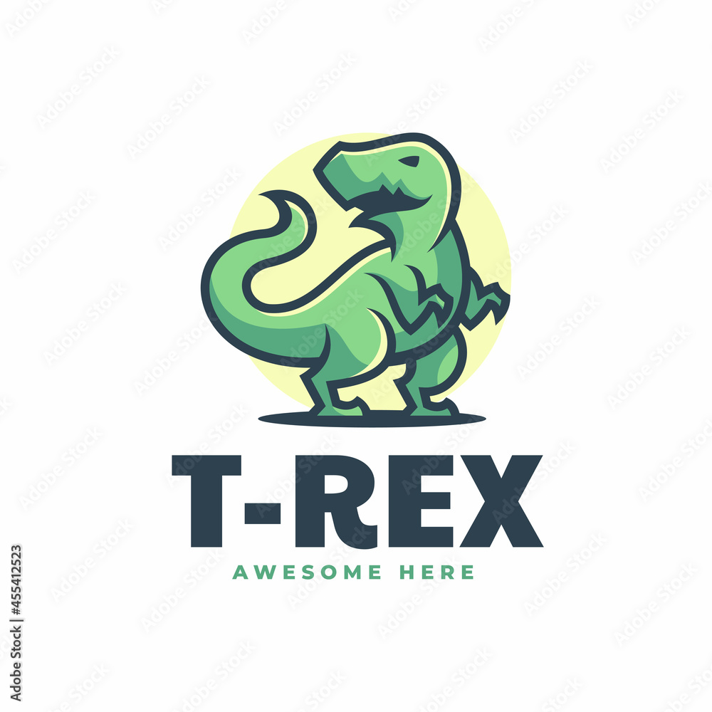 Vector Logo Illustration T-Rex Simple Mascot Style. Vector Logo Illustration T-Rex Simple Mascot Style.