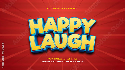 Happy laugh editable text effect in modern 3d style