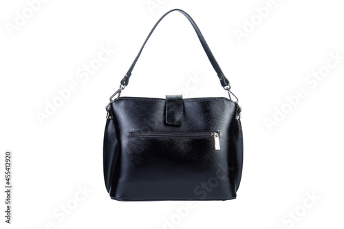 Women's leather bag on a white background. Isolated