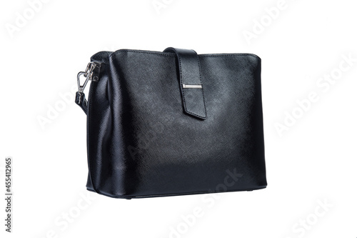 Women's leather bag on a white background. Isolated