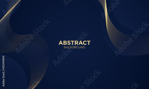 Abstract blue luxury wave background. Modern background design. golden color. Fluid shapes composition. Fit for presentation design. website, basis for banners, wallpapers, brochure, posters