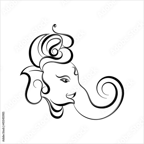 Ganesha The Lord Of Wisdom Calligraphic Style M_2109009