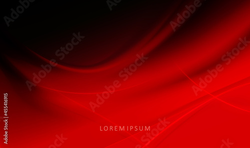 Dark background of a red gradient, imitation of fabric folds, thin light stripes