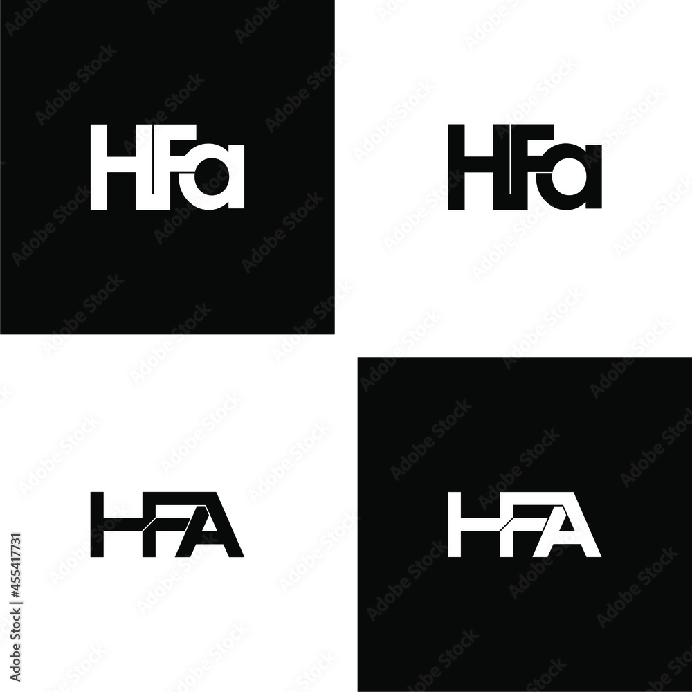 hfa initial letter monogram logo design set hfa initial letter monogram logo design set