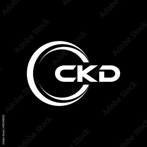 CKD letter logo design with black background in illustrator, vector logo modern alphabet font overlap style. calligraphy designs for logo, Poster, Invitation, etc.