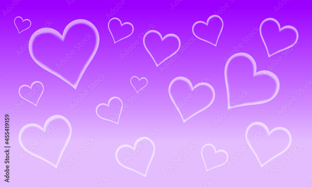 Heart Pattern Purple Gradient Background