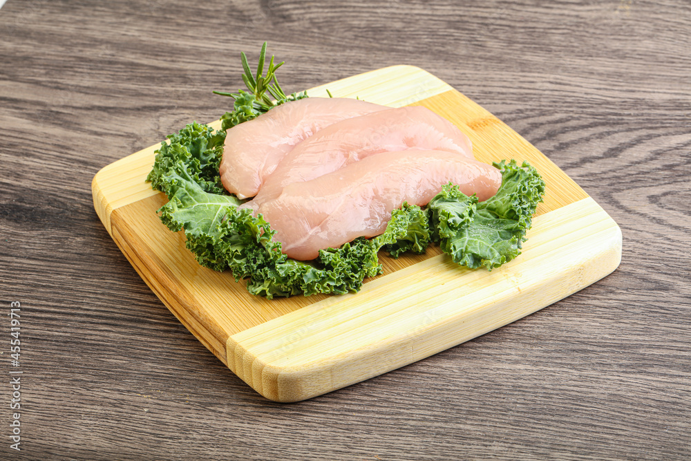 Raw small chicken fillet for cooking Raw small chicken fillet for cooking
