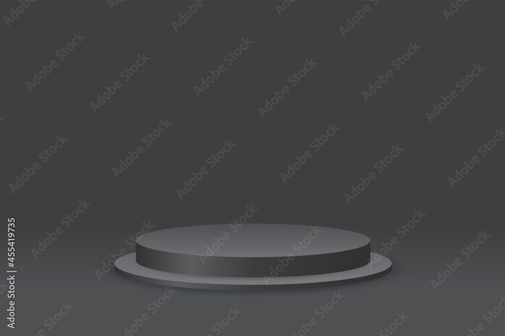 Minimal abstract background .podium with a black background for product presentation. 3d rendering illustration. Minimal abstract background .podium with a black background for product presentation. 3d rendering illustration.