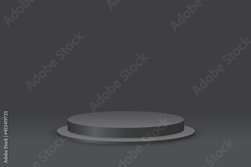 Minimal abstract background .podium with a black background for product presentation. 3d rendering illustration.